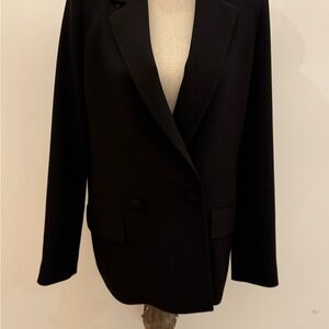 ELLA by Rafaella black double breasted blazer,S, covered buttons, pockets,NWOT